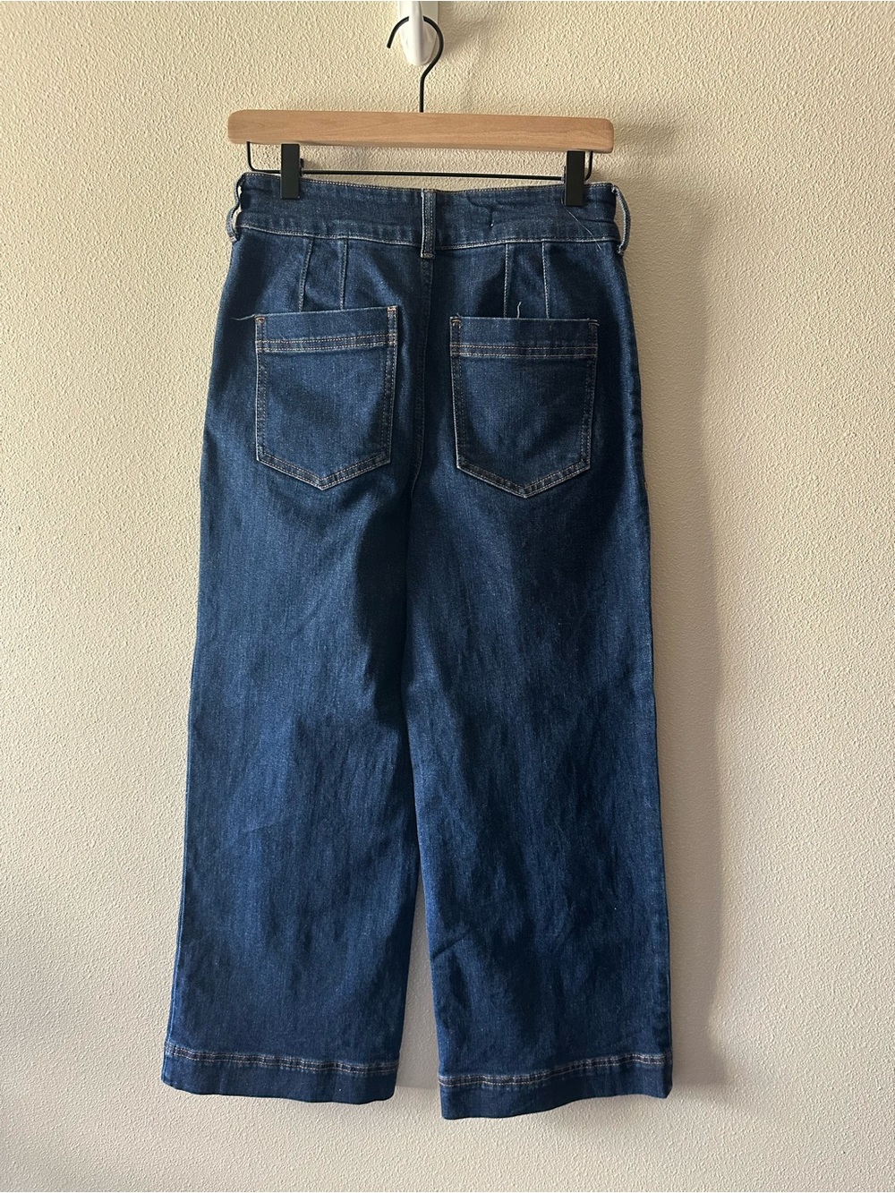 Anthropologie The Skipper Seamed High-Rise Crop Wide-Leg Jeans by Pilcro size 28 - Picture 3 of 9